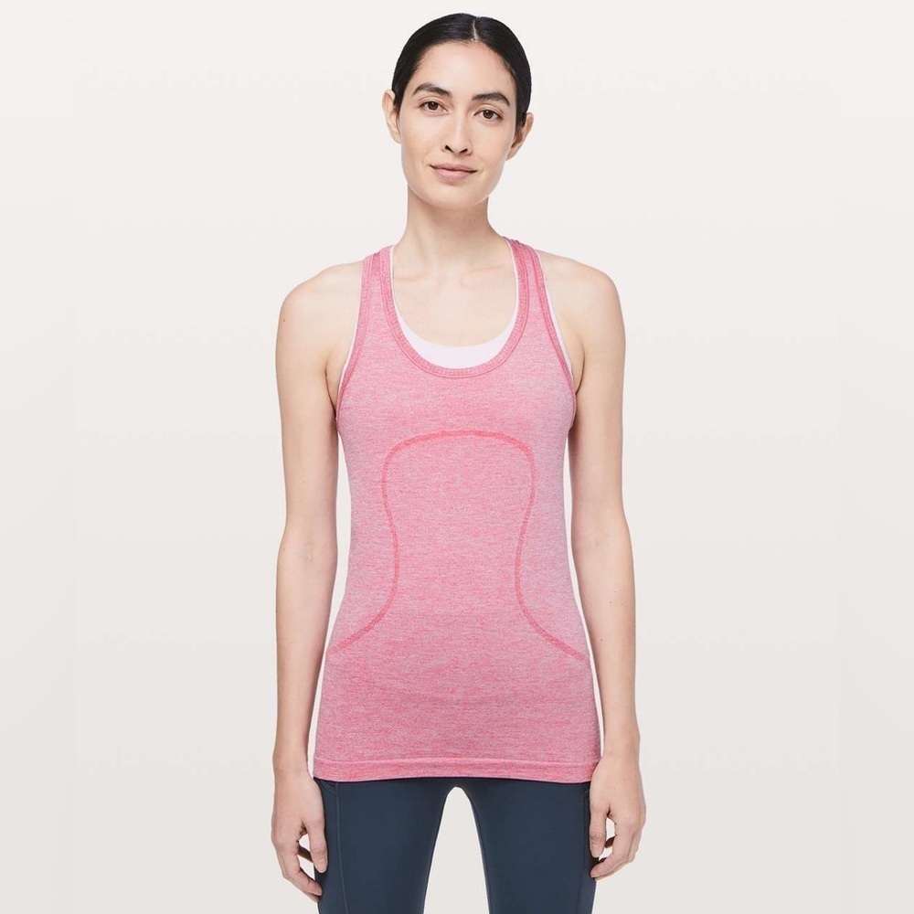 RARE Lululemon Swiftly Tech Racerback *Sparkle Violet Red/White/Silver Size 4